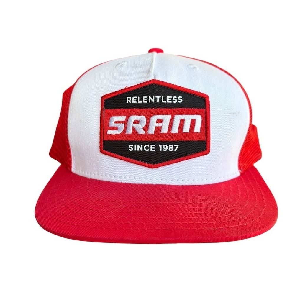 SRAM Relentless Since 1987 Trucker Hat Unisex One‎ Size Red Mesh Snapback